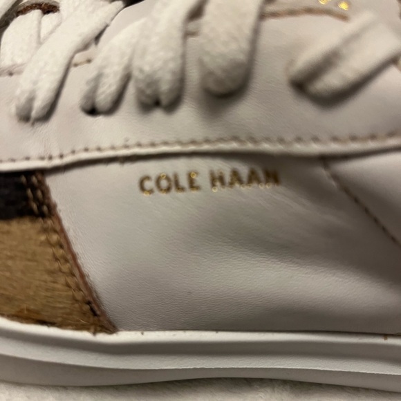 Cole Haan White and Leopard Print Grandpro Rally Sneakers Size 7B W17740 - Picture 6 of 11